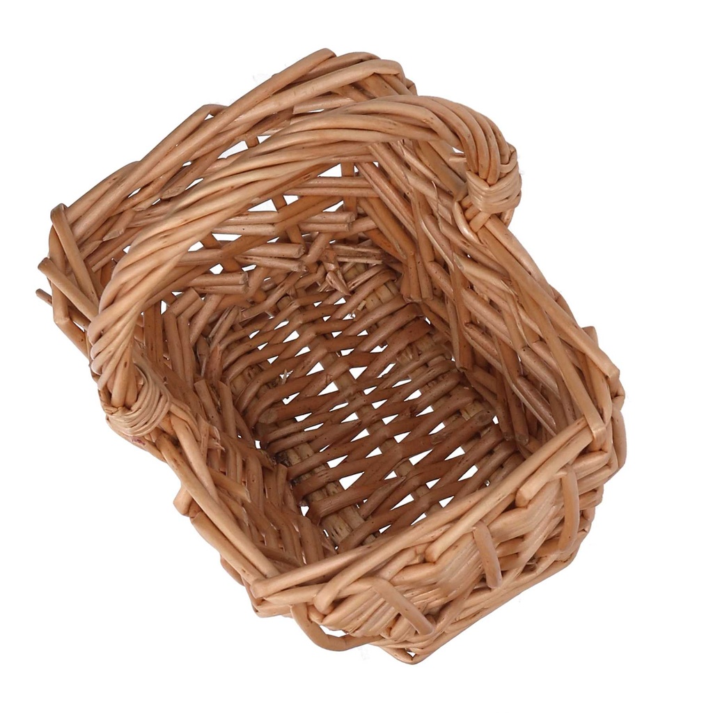 Cestino vimini 1-2 naturale rettangolare mini cm 16x12h8/18