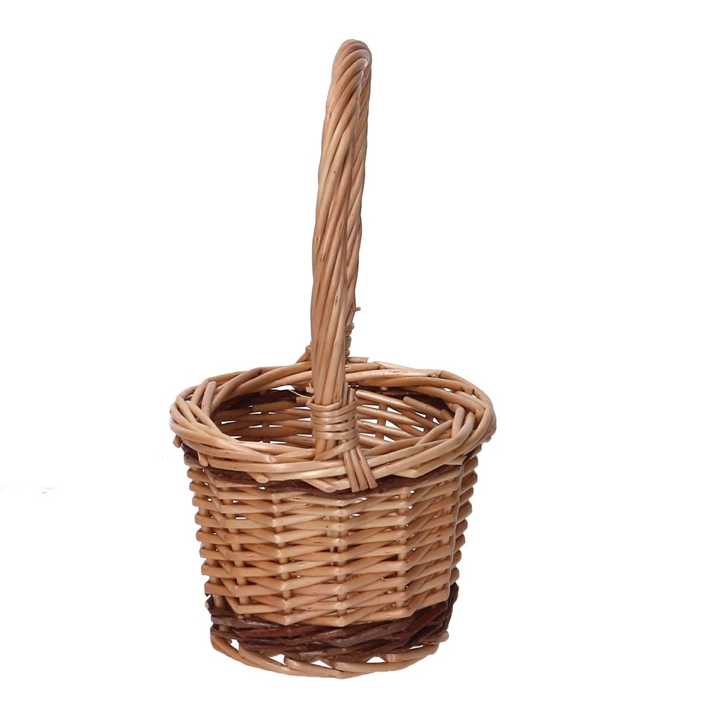 Cestino vimini 1-2 naturale riga tondo cm 14h9/20