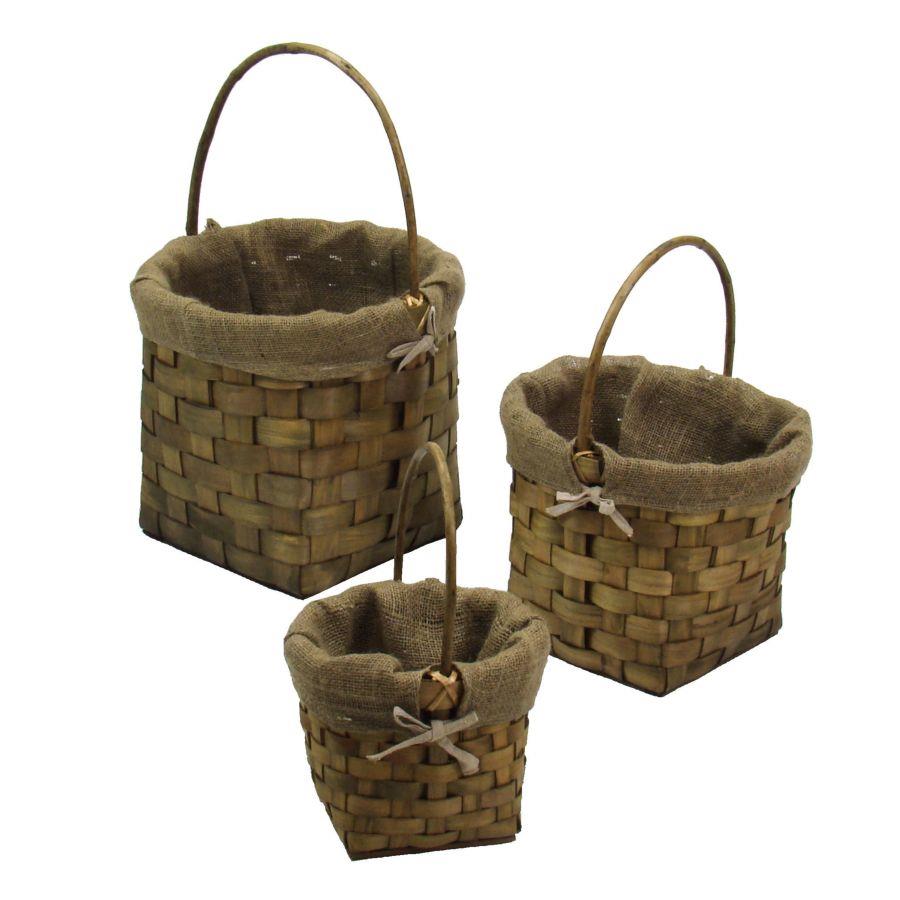 Josue basket 1-3 oval w-handle cm42x39h38-59