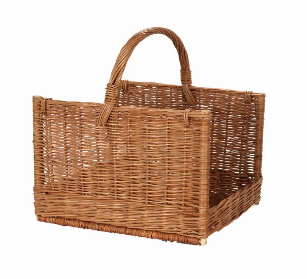 Cesto portalegna 1-2 vimini europeo rettangolare cm 50xh32/52x38