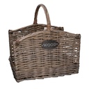 Log basket wood 1-2 bleached cm50x39h31-36-53