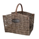 Log basket wood 1-2 bleached cm50x39h31-36-53