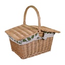 Rectangular wicker basket with natural lining and lids cm31x21h18-32