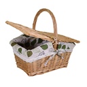 Rectangular wicker basket with natural lining and lids cm31x21h18-32