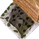 Rectangular wicker basket with natural lining and lids cm31x21h18-32