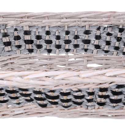 Cesto vimini intreccio azzurro bianco rettangolare cm53/59x38h13