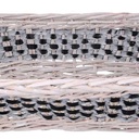 Cesto vimini intreccio azzurro bianco rettangolare cm53/59x38h13