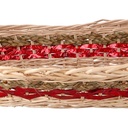 Cesto vimini intreccio rosso naturale rettangolare cm53x38h13