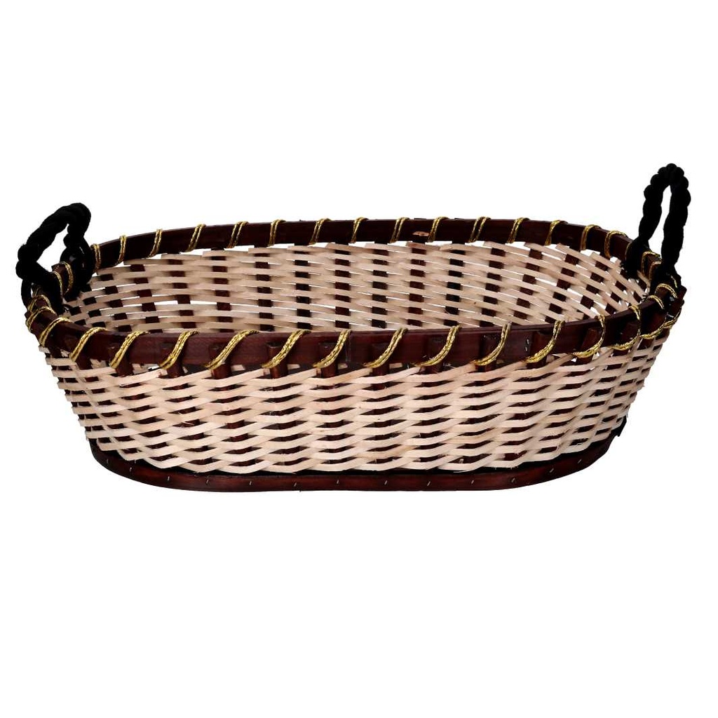 Cesto vimini noce crema ovale cm50x38h13