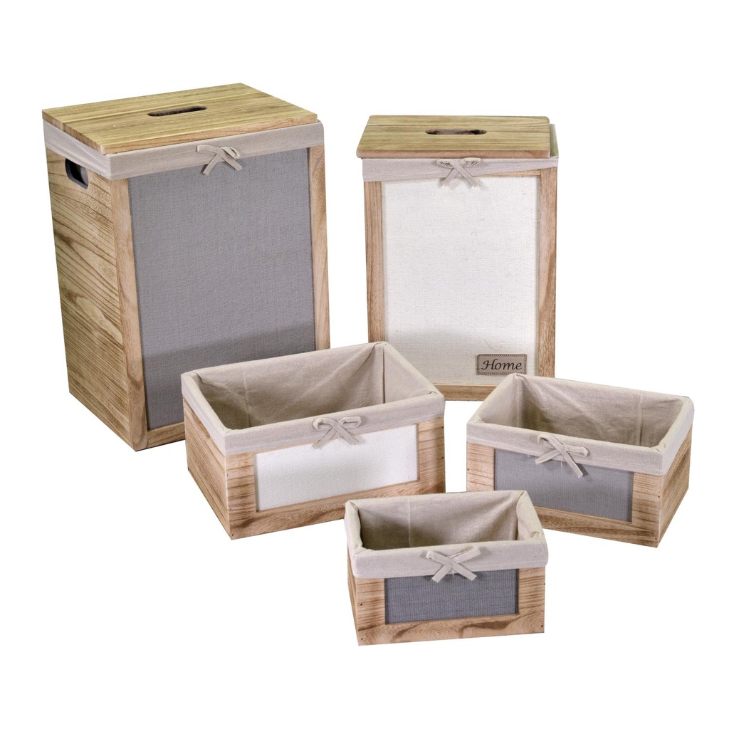 Brenda wooden basket 1-2 w-drawers 1-3 rectangular button cm40x31h55