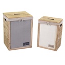 Brenda wooden basket 1-2 w-drawers 1-3 rectangular button cm40x31h55