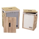 Brenda wooden basket 1-2 w-drawers 1-3 rectangular button cm40x31h55