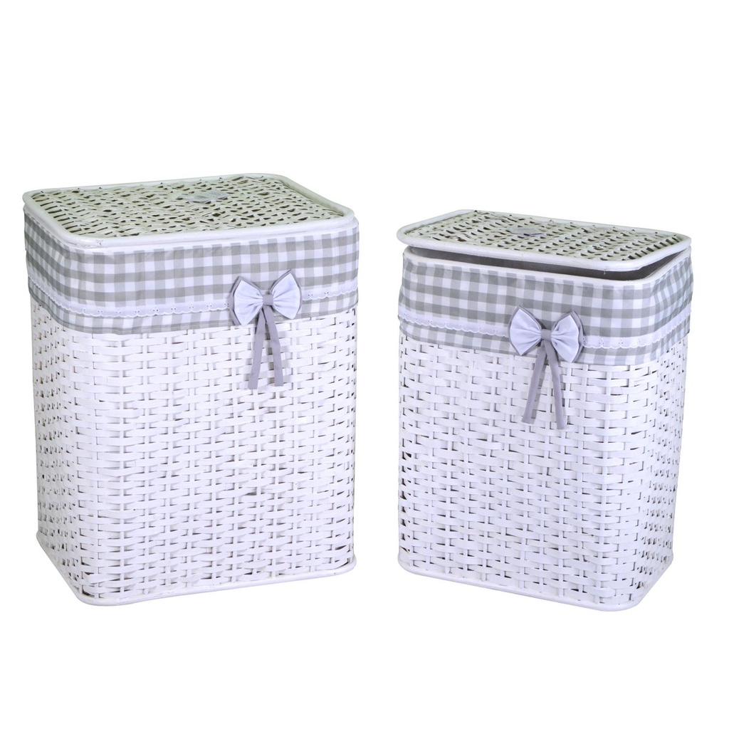 Rectangular ivan 1-2 white rattan basket cm46x36h59