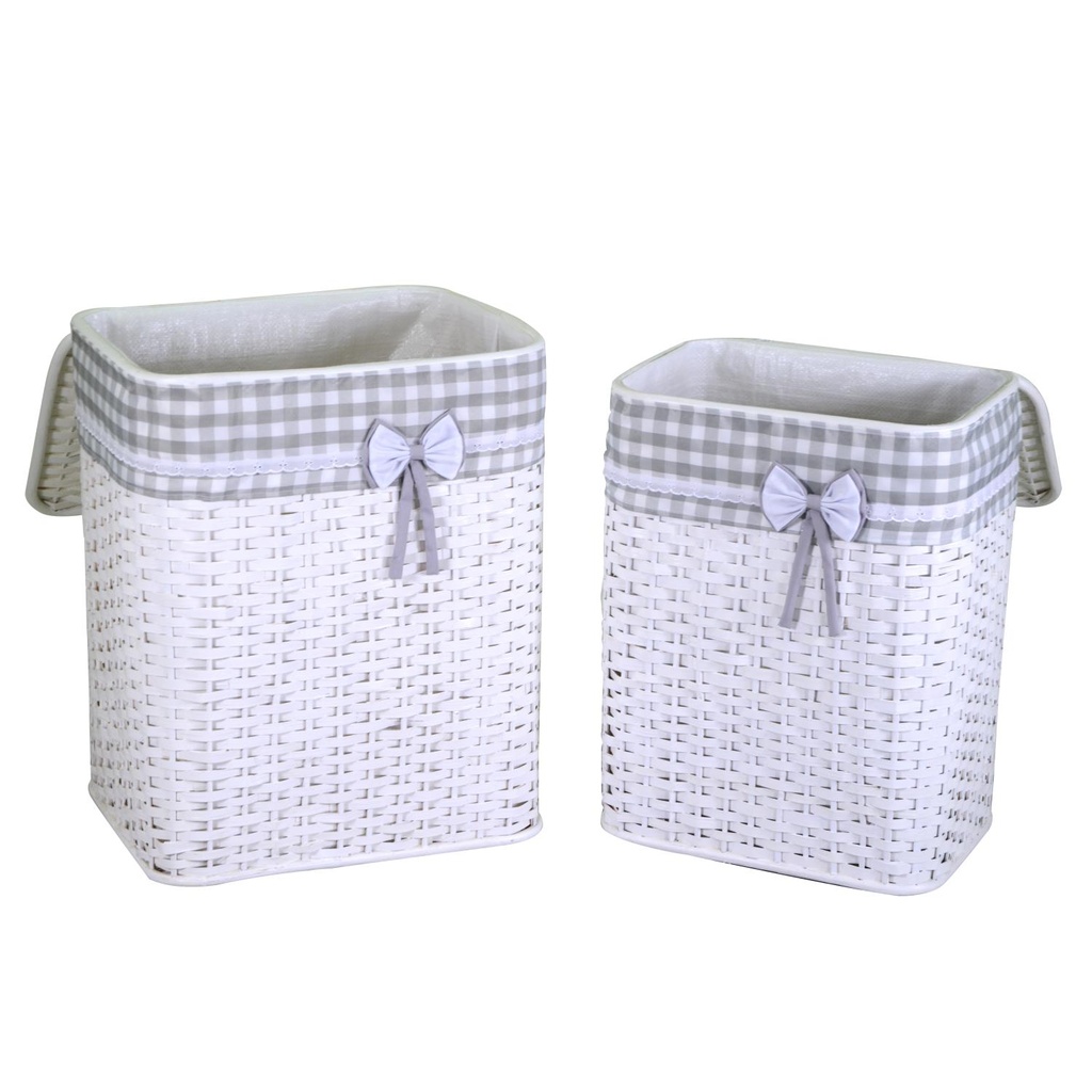 Rectangular ivan 1-2 white rattan basket cm46x36h59