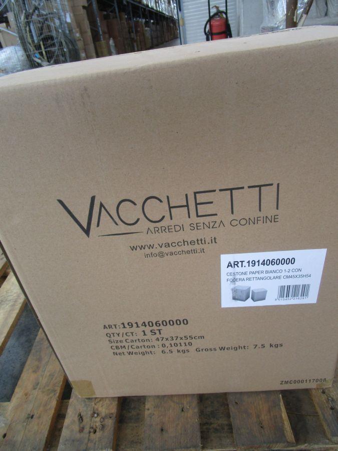 Cestone paper bianco 1-2 con fodera rettangolare cm 45x35h54