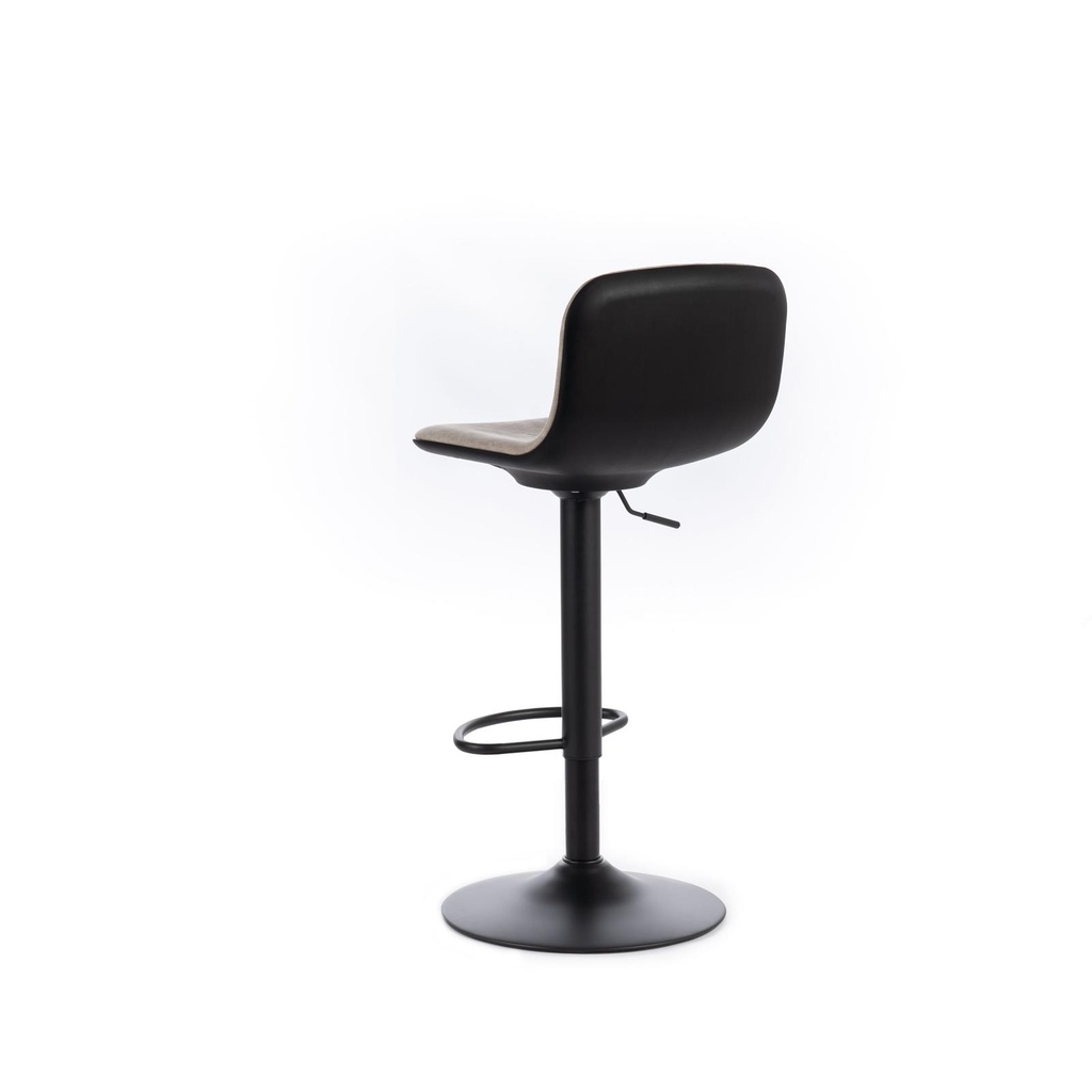 2x Sgabello in microfibra beige con struttura in metallo 39x45x86/102h cm