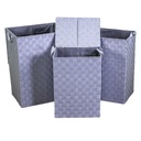 Rectangular gray lined polyester basket 1-3 cm40x30h55