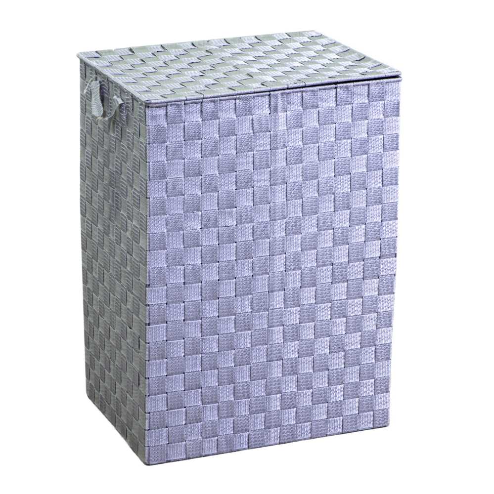 Rectangular gray lined polyester basket 1-3 cm40x30h55