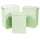 Light green lined rectangular polyester 1-3 basket cm40x30h55