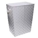 Rectangular lined white polyester basket cm40x30h53