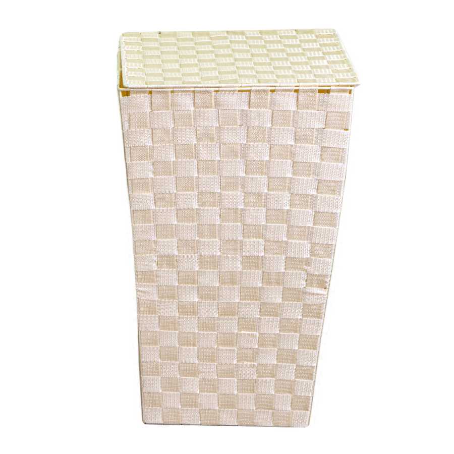 Cestone poliestere crema foderato quadro cm33x33h53