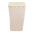 Cestone poliestere crema foderato quadro cm33x33h53