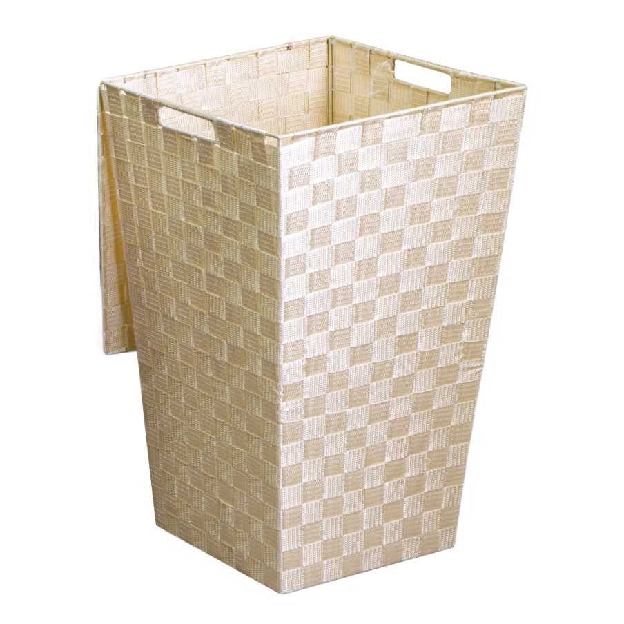 Cestone poliestere crema foderato quadro cm33x33h53