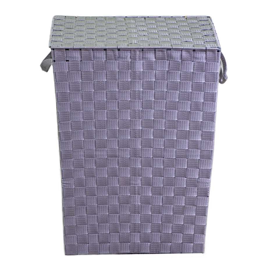 Rectangular gray lined polyester basket cm40x30h53