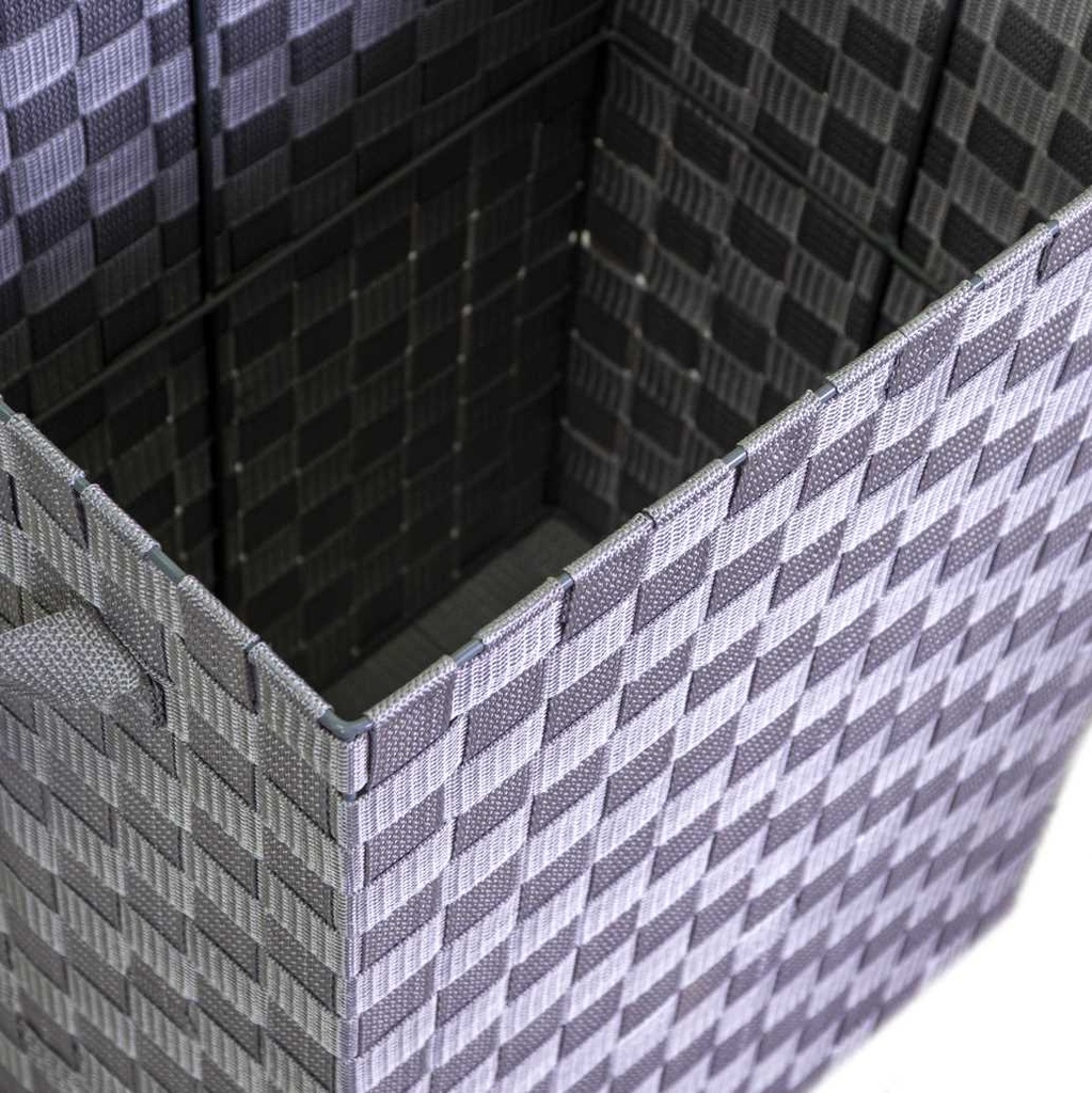 Rectangular gray lined polyester basket cm40x30h53