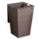 Cestone poliestere tortora foderato quadro cm33x33h53