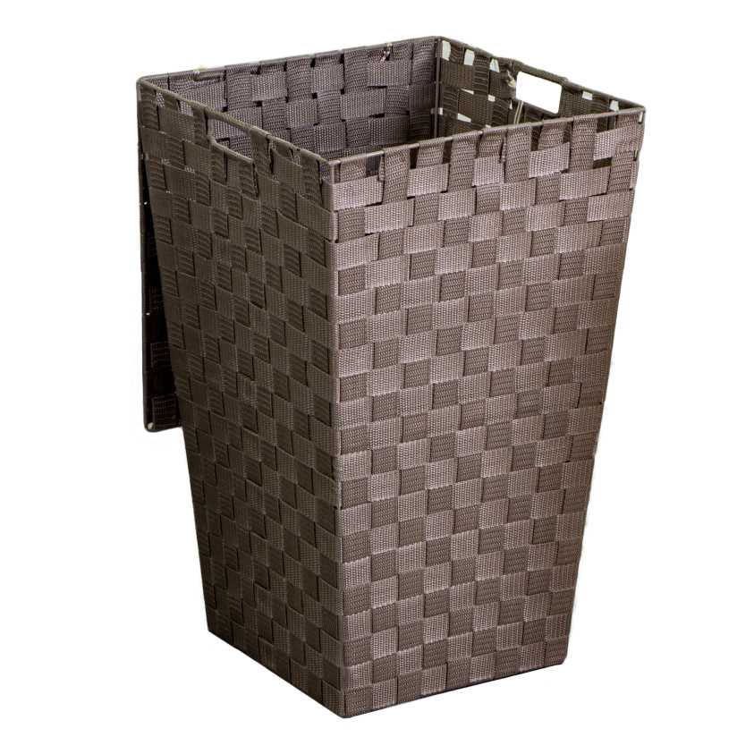 Cestone poliestere tortora foderato quadro cm33x33h53