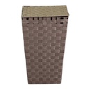 Cestone poliestere tortora foderato quadro cm33x33h53