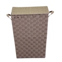 Rectangular dove gray lined polyester basket cm40x30h53