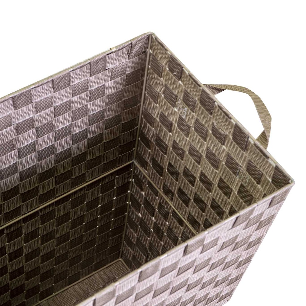 Rectangular dove gray lined polyester basket cm40x30h53