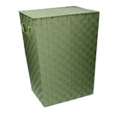 Rectangular light green lined polyester basket cm40x30h53