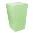 Rectangular light green lined polyester basket cm40x30h53