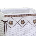 White rattan basket 1-2 rectangular Claudio brown lining cm46x36h58