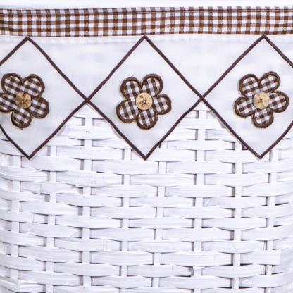 White rattan basket 1-2 rectangular Claudio brown lining cm46x36h58