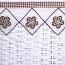 White rattan basket 1-2 rectangular Claudio brown lining cm46x36h58