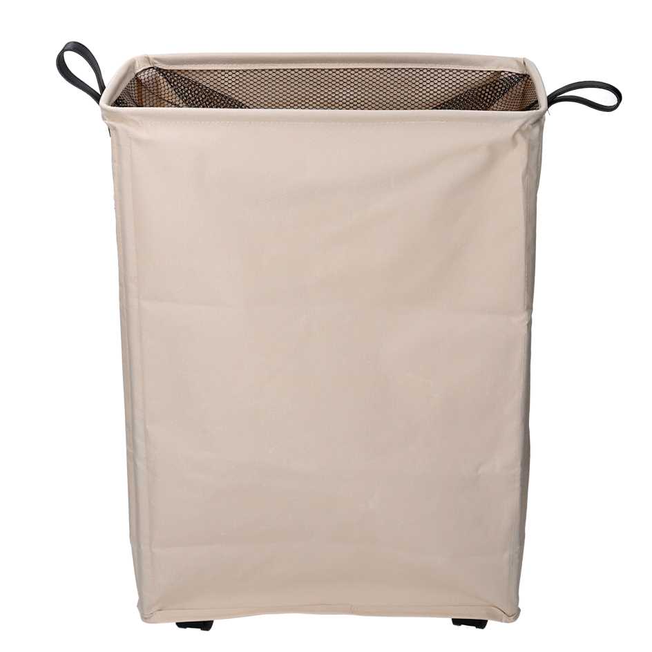 Cestone tessuto beige pieghevole cm 39x19,5h58