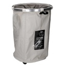 Cestone tessuto grigio tondo pieghevolecm ø40h55