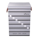 Cestone tessuto laundry grigio con coperchio cm40x30h60