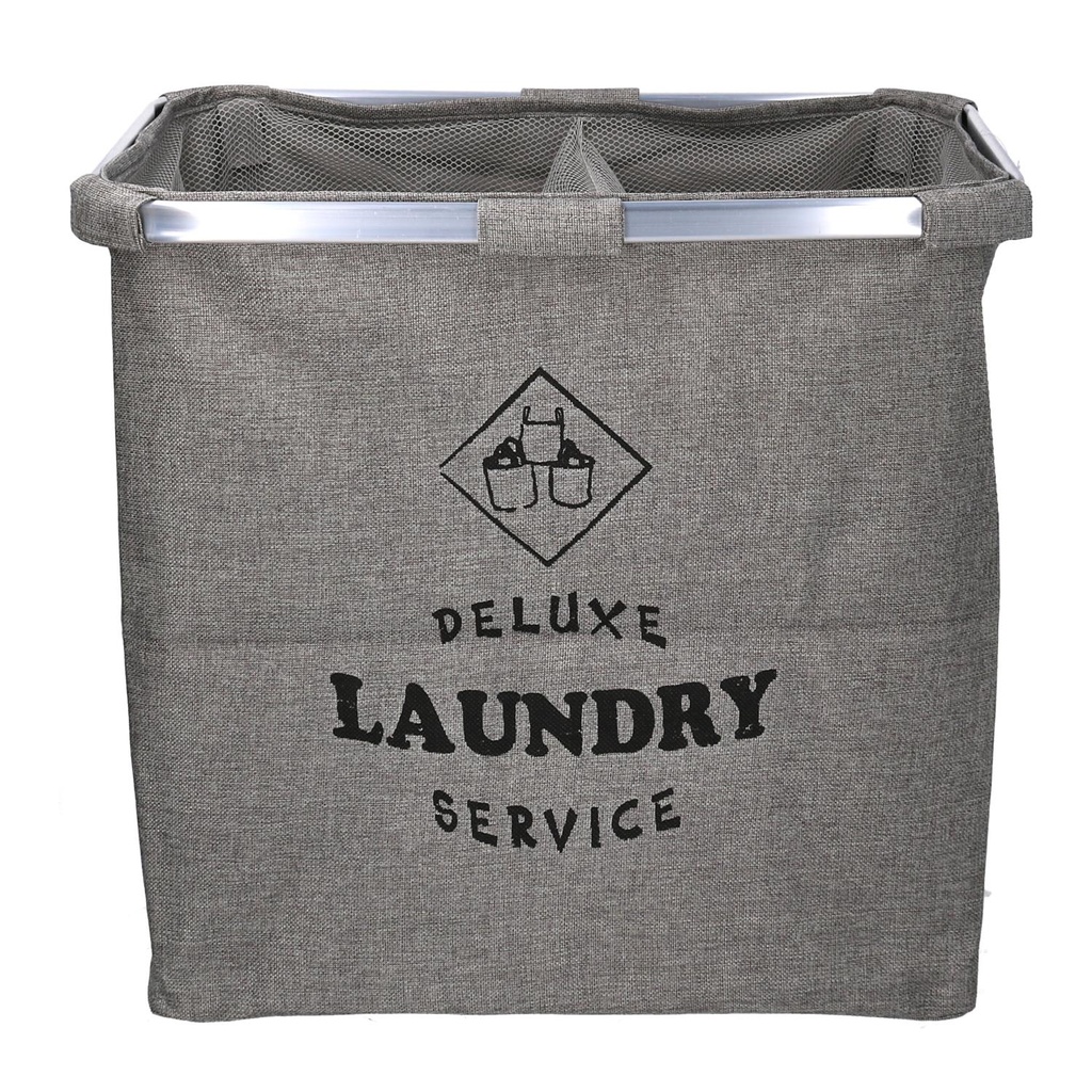 Cestone tessuto sacco grigio doppio pieghevole cm 54x34.5h50.5