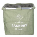 Cestone tessuto sacco verde doppio pieghevole cm54x34.5h50.5