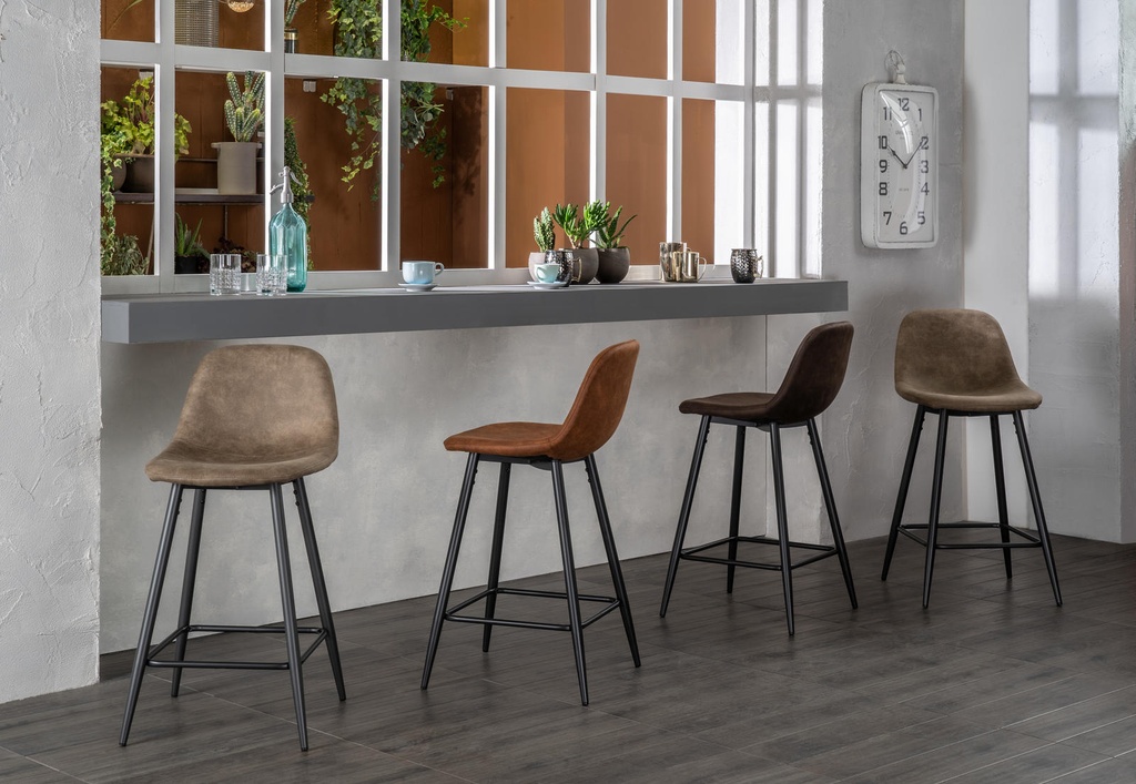 2x Sgabello in similpelle grigio 50x43x91h cm