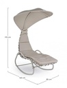Chaise Longue Dondolo Baffin in metallo Avorio