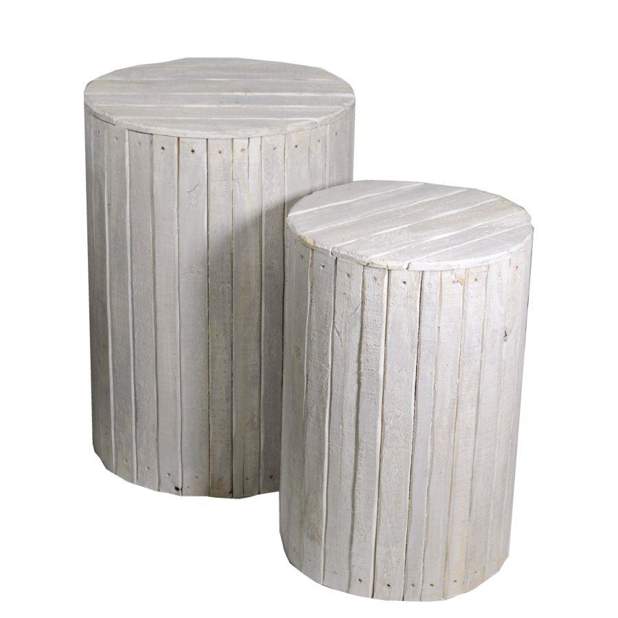 White wooden post 1-2 cylinder cmø49h70