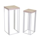 Squared white Lucilla 1-2 metal post cm32x32h73