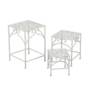 Metal pedestal jessica 1-3 white brush square cm30x30h43