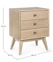 Comodino 3 cassetti Alannis in legno nobilitato 48x35x66h cm